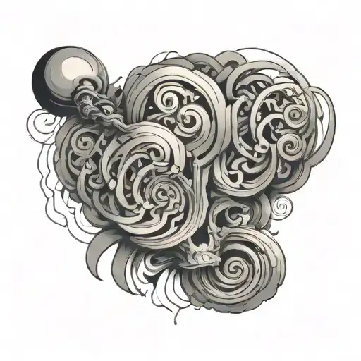 overthinking abstract tattoo design idea