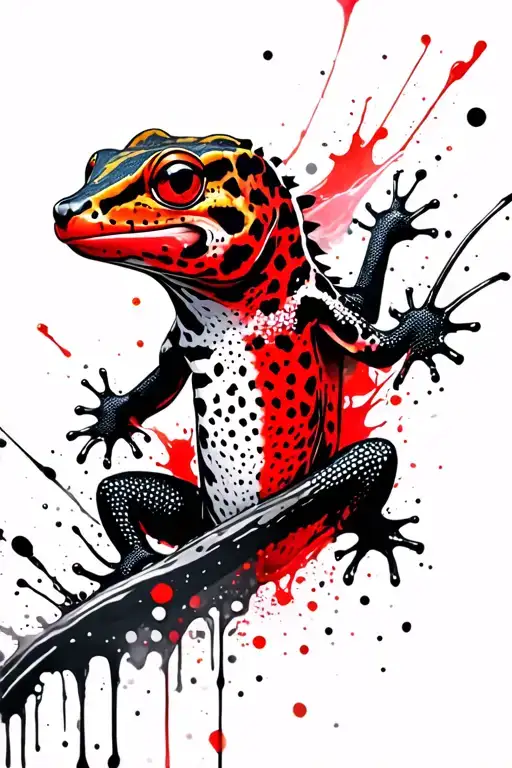 leopard gecko tattoo design idea