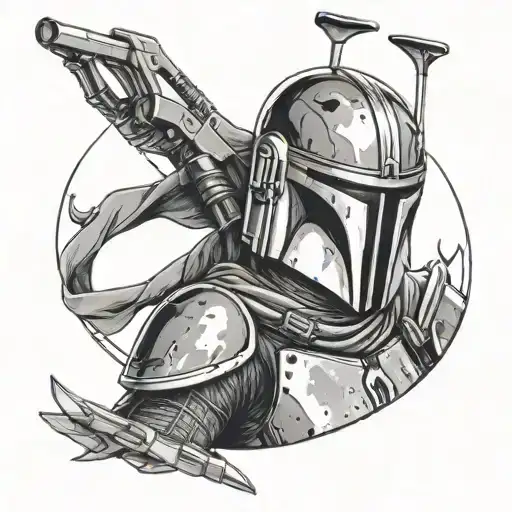 starwars female mandalorian tattoo design idea
