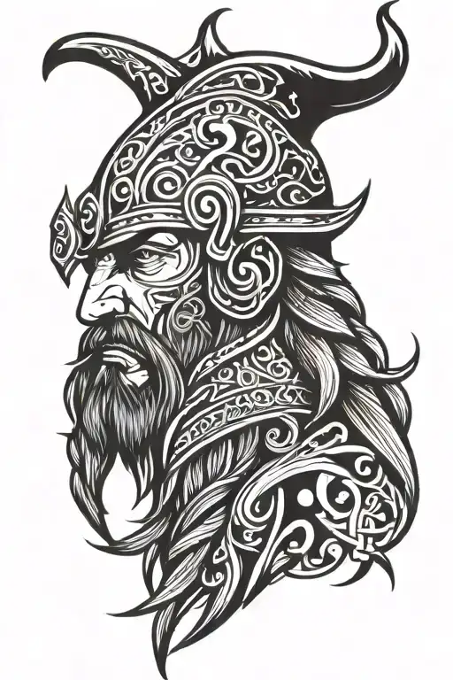 viking berserker head tribal inspired design featuring tattoo design idea