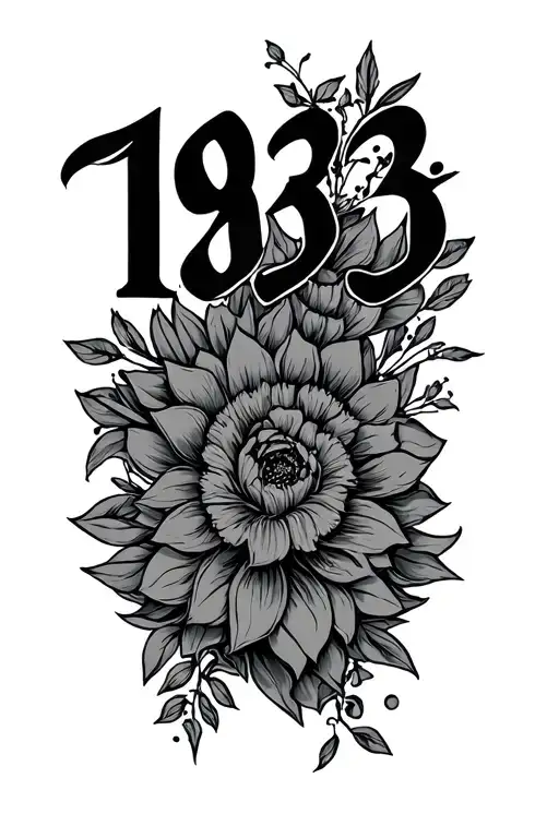 1983 written vertically tattoo design idea