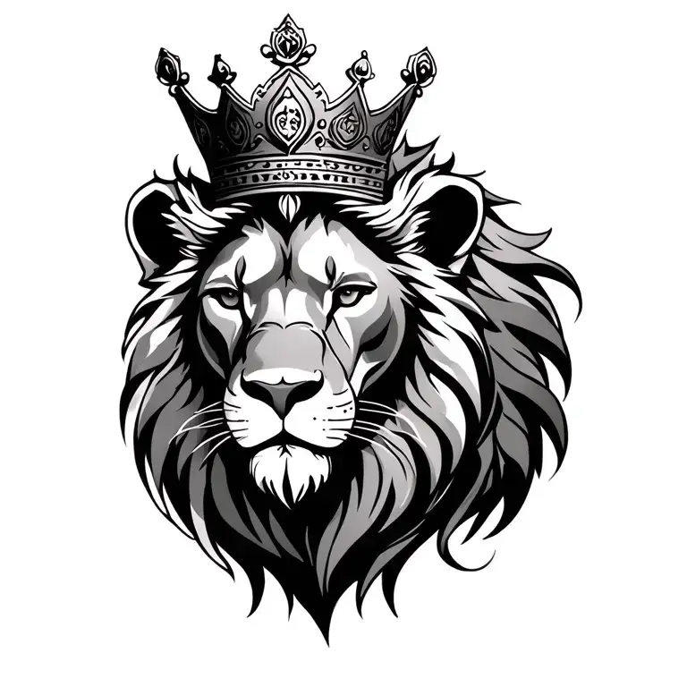 lion of judha with crown tattoo design idea