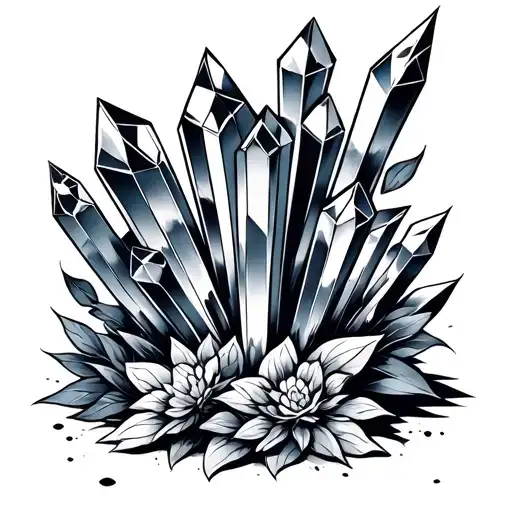 ghost sheet crystals tattoo design idea