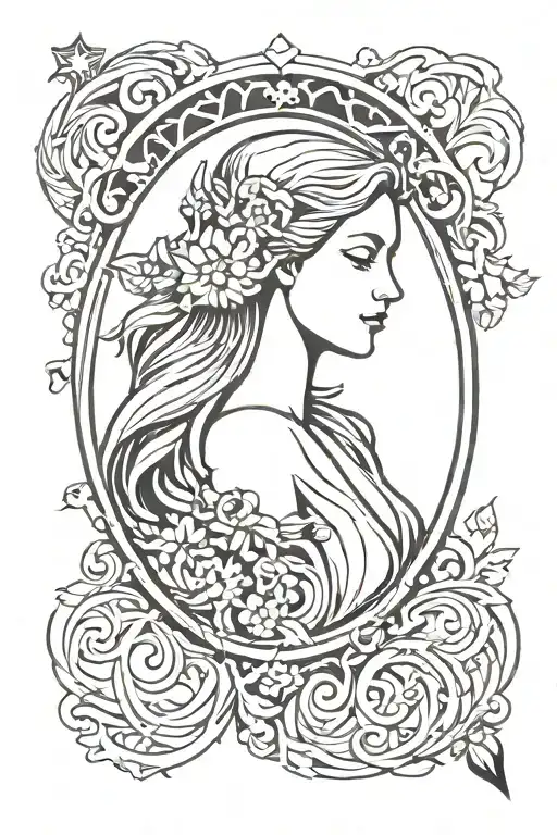 Virgo zodiac sign tattoo design idea