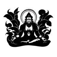 Hanuman meditating tattoo design idea