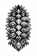 Polynesian representation of the 7 chakras, with diamonds, each diamond has Polynesian patterns which has meaning tattoo design idea