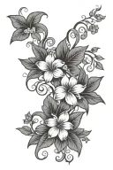 sophisticated vine flowers tattoo design idea
