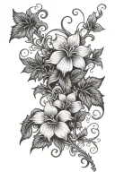 sophisticated vine flowers tattoo design idea