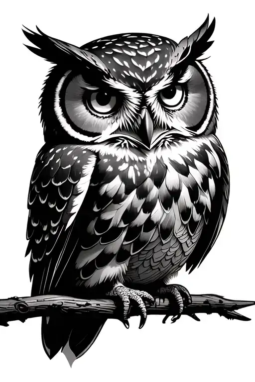 Owl fine line tattoo tattoo design idea