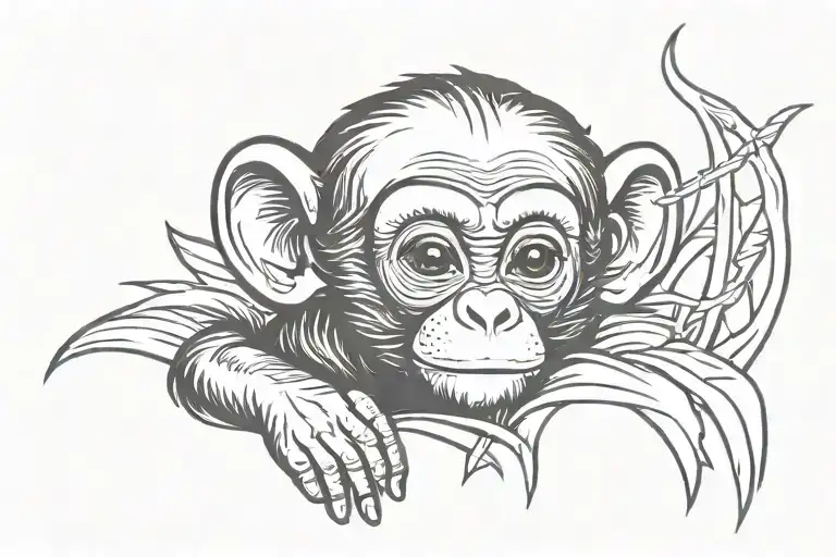 baby Monkey tattoo design idea