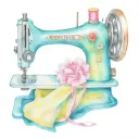 sewing machine grandmother heart tattoo design idea