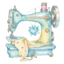 sewing machine grandmother heart tattoo design idea