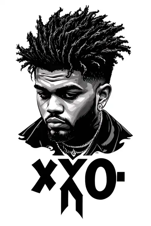 XO The Weeknd logo tattoo design idea