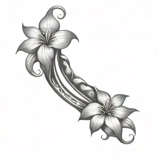 Maui volcano flower tattoo design idea
