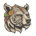 california bear head tattoo design idea