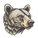california bear head tattoo design idea