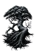 willow tree woman tattoo design idea