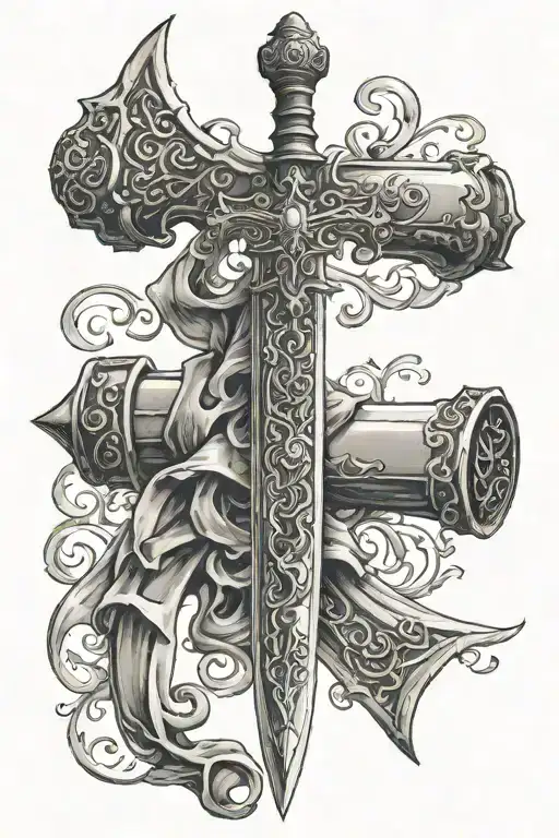 damaged sword going through scroll proverbs 18:24 written on the scroll tattoo design idea