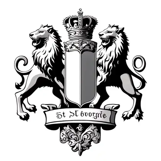 St George and three lions tattoo design idea