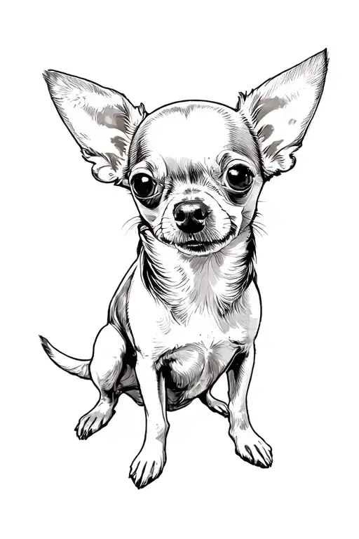 Funny Chihuahua tattoo design idea