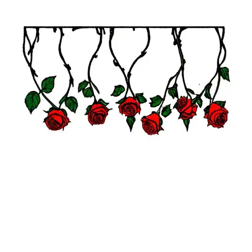 single roses arranged in a straight line to go on lower back tattoo design idea
