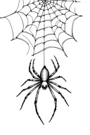 spider hanging from a web on a string design tattoo design idea