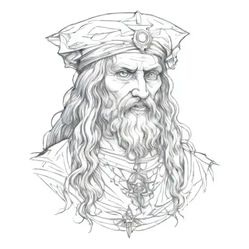 leonardo davinci tattoo design idea