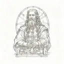 leonardo davinci tattoo design idea