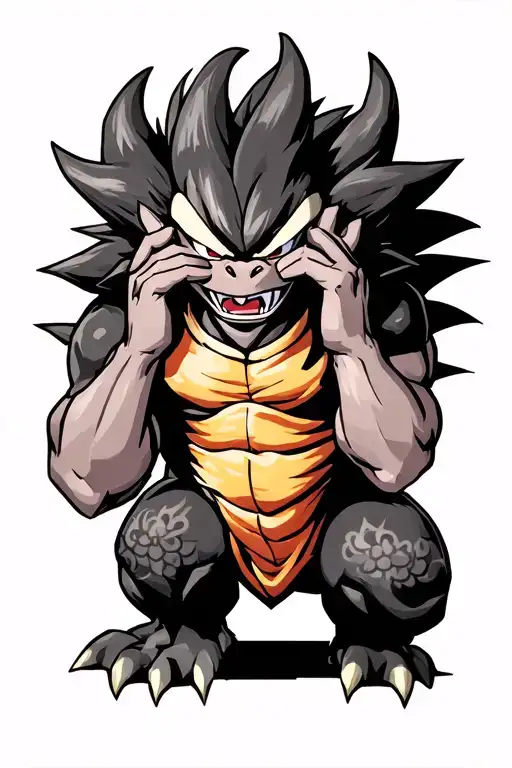 Dragon ball z oozaru as speak no evil, see no evil, hear no evil  tattoo design idea