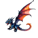toothless dragon flying tattoo design idea