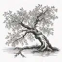 willow tree branch tattoo design idea