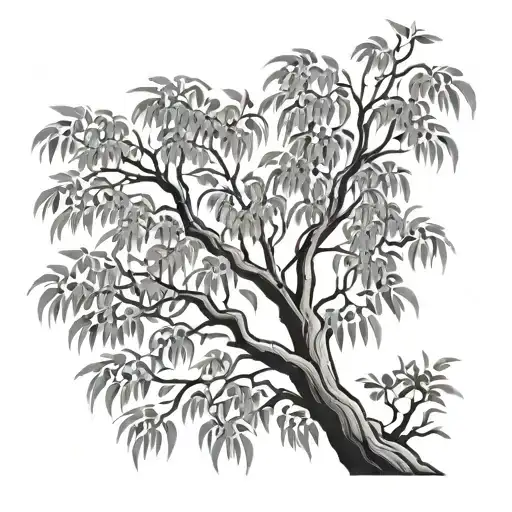 willow tree branch tattoo design idea