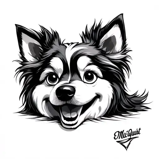 create a tattoo that has Elsa, bluey dog and lighting McQueen  tattoo design idea