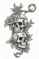 skull roses scorpion tattoo design idea