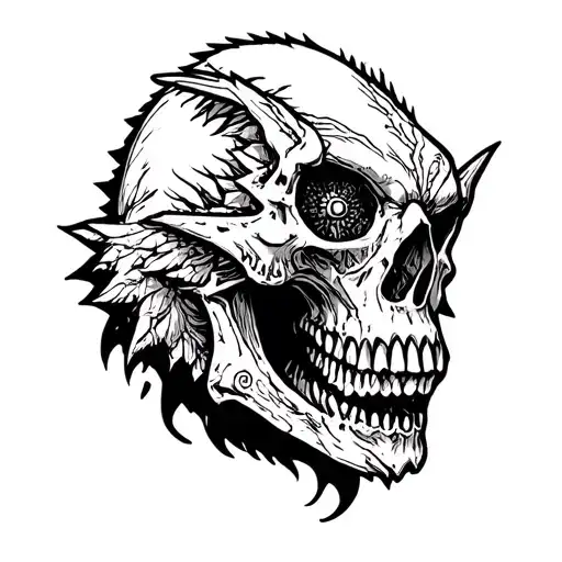 Neo Tradional Gothic Skulls Gargoyle cologne cathedral inspired tattoo design idea