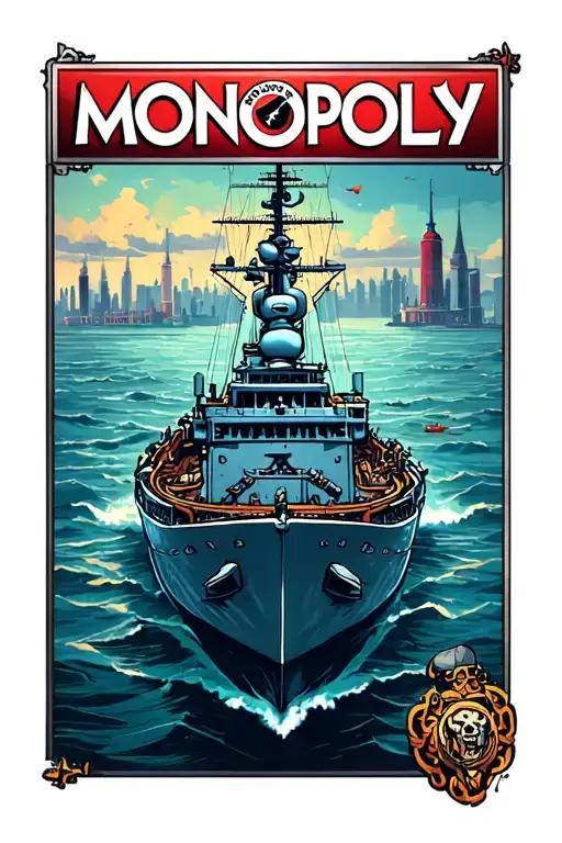 monopoly battleship on go tattoo design idea