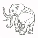 elephant with ninja turtles mask tattoo design idea