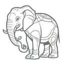elephant with ninja turtles mask tattoo design idea