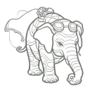 elephant with ninja turtles mask tattoo design idea