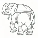 elephant with ninja turtles mask tattoo design idea
