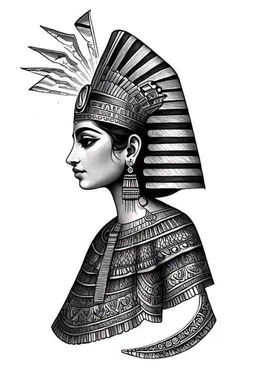 Egyptian, daughter, aurora borealis tattoo design idea