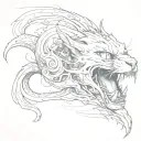 hissing ghost cat tattoo design idea