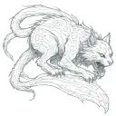 hissing ghost cat tattoo design idea