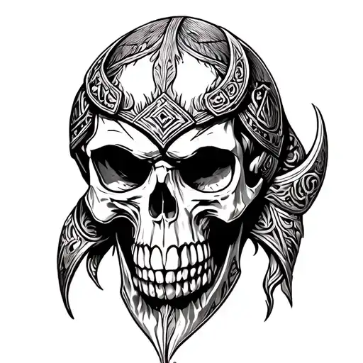 viking skull tattoo design idea
