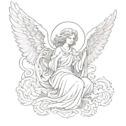 biblical accurate angel tattoo design idea