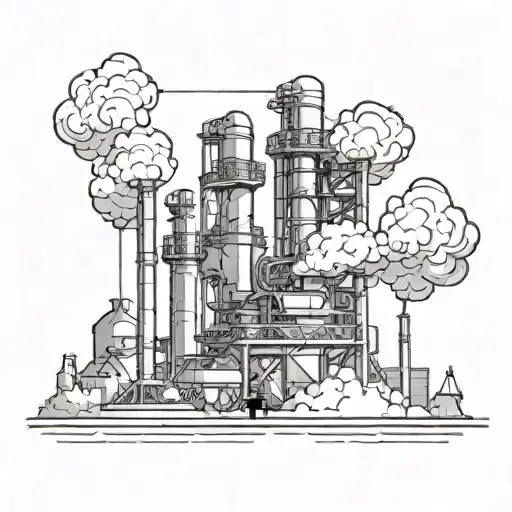 refinery outline tattoo design idea