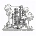 refinery outline tattoo design idea
