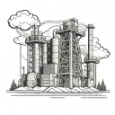 refinery outline tattoo design idea