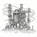 refinery outline tattoo design idea