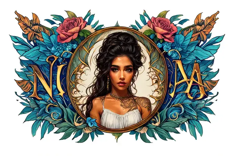 the word nina tattoo design idea